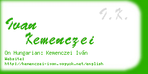 ivan kemenczei business card
